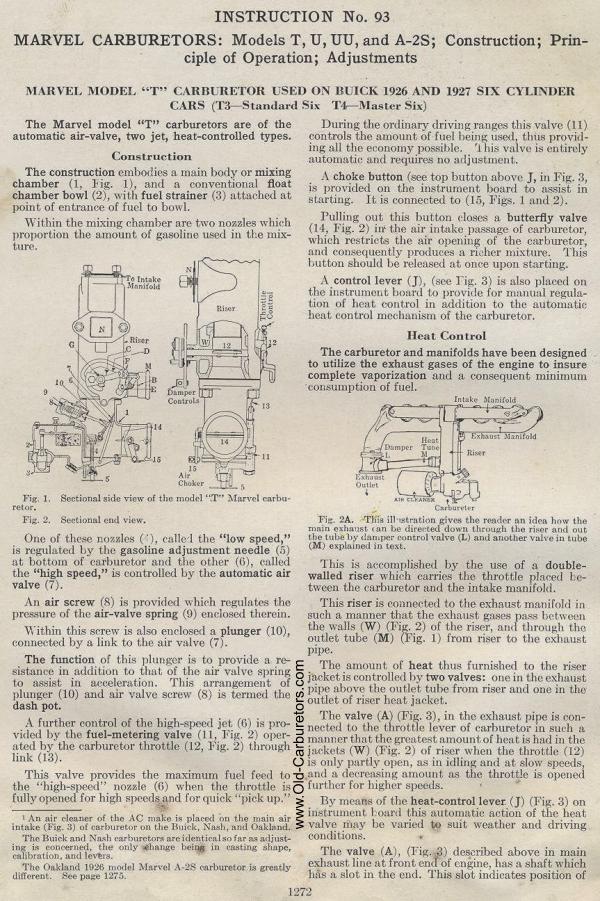 Carburetor Manuals: Marvel