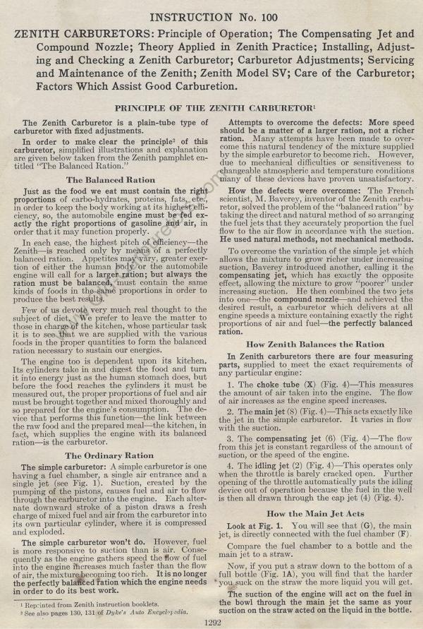 Carburetor Manuals: Zenith