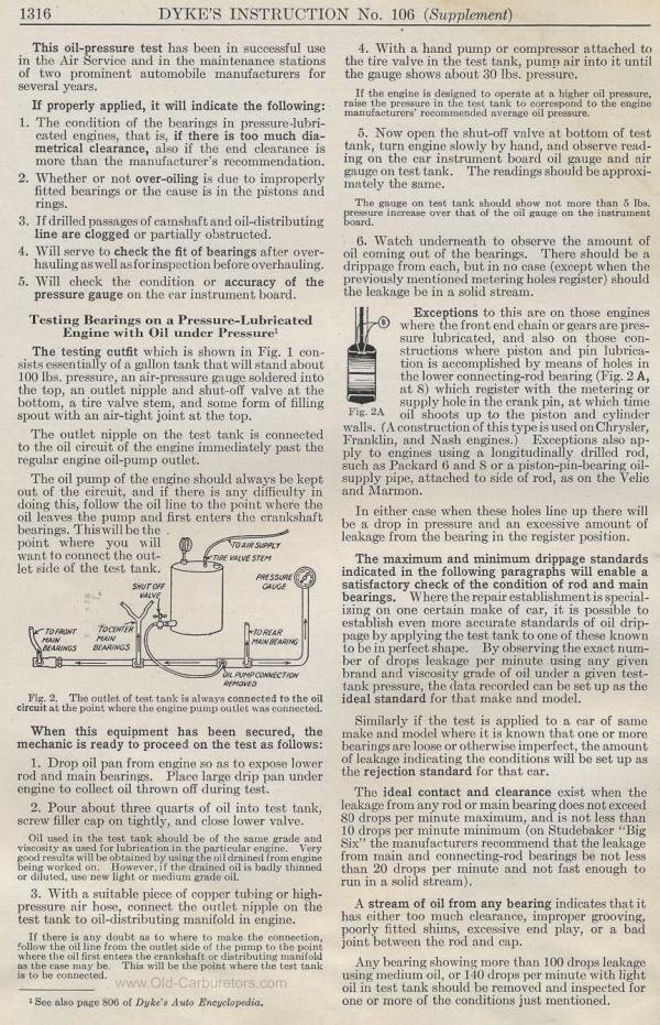 Carburetor Manuals: Engine Bearings
